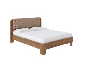 Мягкая Кровать Wood Home 1 (Ткань: Рогожка Антик (сосна) с брашированием/Тетра Имбирь) 90x200
