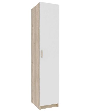 Шкаф распашной Космос 400 1-дверный бельевой , Белый (тиснение), Дуб сонома