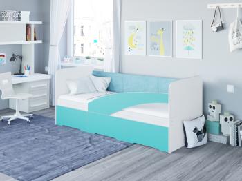 Детская кровать Райтон Кровать Child 90×190 ЛДСП (Аква/Розовый кварц)