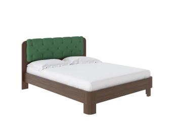 Мягкая Кровать Wood Home 1 (Ткань: Микрофибра Орех (сосна) с брашированием/Diva Мята) 80x220