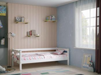 Детская модульная кровать Райтон Кровать модульная Соня №2 80×190 Массив (сосна) (Белая эмаль)