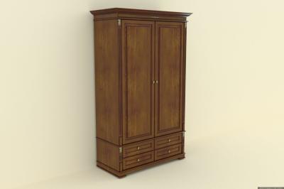 Шкаф двухдверный с 4 ящиками (1325х450х2140), шпон вишни, дуба, ясеня фото #1