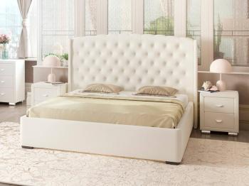 Мягкая Кровать Орматек Dario Slim Lite (Экокожа Белый) 140x200