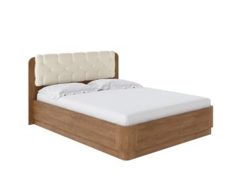 Мягкая Кровать Орматек Wood Home 1 с подъемным механизмом (Экокожа Антик (сосна) с брашированием/Молочный перламутр (5061)) 200x210
