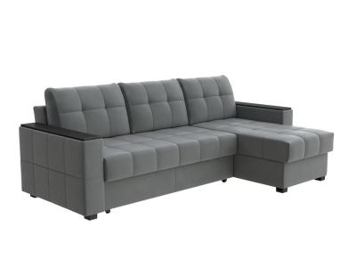 Орматек Угловой диван-кровать Dusseldorf (Ткань: Велюр Forest 520 Темно-серый) 143x202 фото #1