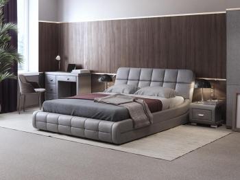 Мягкая Кровать Орматек Corso-6 (Экокожа Серый) 180x200