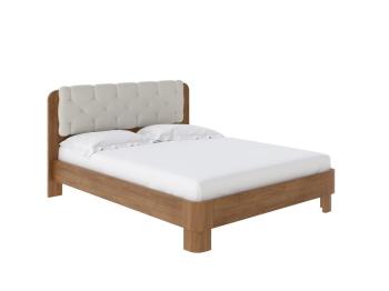 Мягкая Кровать Wood Home 1 (Искусственная шерсть Антик (сосна) с брашированием/Лама Лён) 120x220