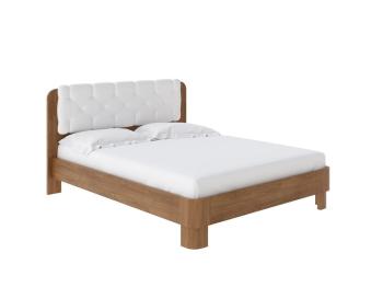 Мягкая Кровать Wood Home 1 (Экокожа Антик (сосна) с брашированием/Белый (TM-14)) 160x210