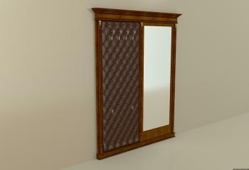 Панель-вешалка с зеркалом со стежкой напольная (1740х110х2140), эмаль