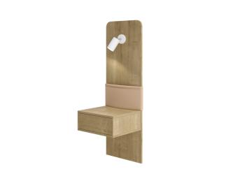 Тумба Райтон Панель с навесной тумбой Odda 40×38×120 Бунратти/Белый Жемчуг/Лофти Тауп