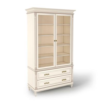 Витрина книжная двухдверная с нижними ящиками (1200х500х2250), эмаль фото #1