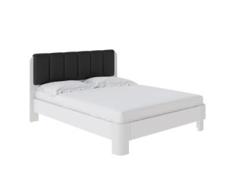 Кровать Орматек Wood Home Lite 2 (ЛДСП+Экокожа ЛДСП Белый жемчуг/Белая эмаль (сосна)/Черный (TM-6)) 180x220