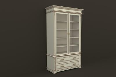 Витрина книжная двухдверная с нижними ящиками (1200х500х2200), эмаль фото #1