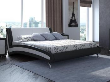 Мягкая Кровать Орматек Corso-2 (Экокожа Черный с белым) 140x190
