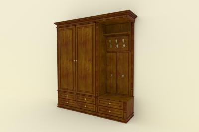 Прихожая № 20 (1860х450х2140), шпон вишни, дуба, ясеня фото #1