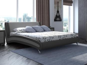 Мягкая Кровать Орматек Corso-2 (Экокожа Темно-серый с серым) 160x200