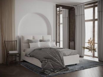 Кровать Райтон Malina 160×200 Ткань: Микровелюр (Manhattan Цветочный белый)