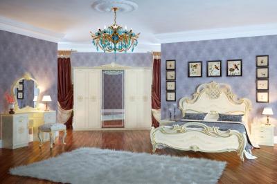 Грация спальня 6-ти дв шкаф (слоновая кость),(тайский орех) фото #2