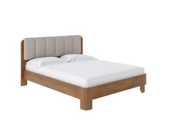 Мягкая Кровать Wood Home 2 (Ткань: Микрофибра Антик (сосна) с брашированием/Diva Нюд) 90x220