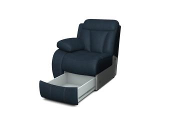Кресло Орматек Модуль Манчестер с ящиком (левый) (Ткань: Экозамша Tesoro Blue) 83x104