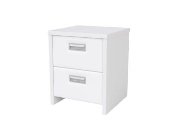 Тумба Райтон Como/Veda (2 ящика) 40×40×50 ЛДСП Белая+экокожа (Белый/Белый)