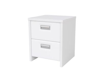 Тумба Райтон Como/Veda (2 ящика) 40×40×50 ЛДСП Белая+экокожа (Белый/Белый) фото #1