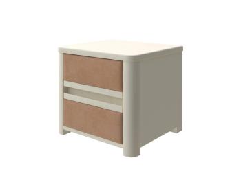 Тумба прикроватная Wood Soft (Ткань: Микрофибра Слоновая кость (сосна) с брашированием/Diva Миндаль (303)) 45x40