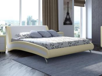 Мягкая Кровать Орматек Corso-2 (Экокожа Кремовый с белым) 140x190