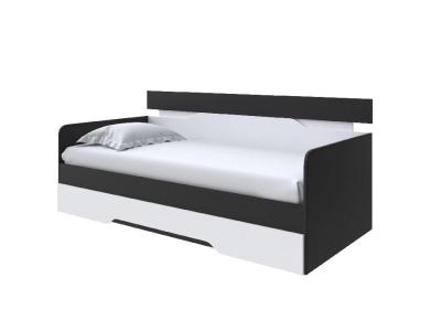 Кровать Кровать-Софа Milton (ЛДСП Черный/Белый) 90x200 фото #1