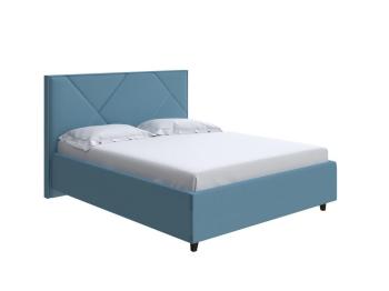 Кровать Райтон Tessera Grand 120×200 Ткань: Велюр (Scandi Cotton 21 Китайский Голубой)