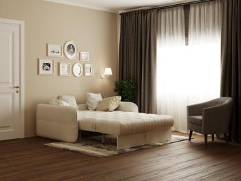 Диван-кровать Райтон Mellow Hard 145×210 Ткань: Рогожка (Levis 83 Светло-Серый)