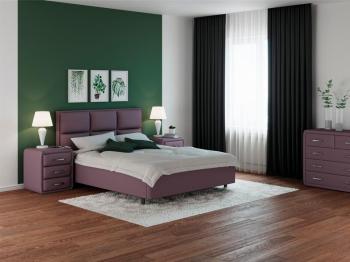 Кровать Райтон Malina 200×190 Ткань: Рогожка (Savana Chocolate (шоколад))