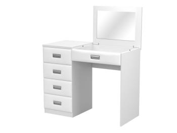 Туалетный стол Райтон Como/Veda с зеркалом в столешнице (4 ящика) левый 110×52×87 Белый/Forest 514 Светло-коричневый