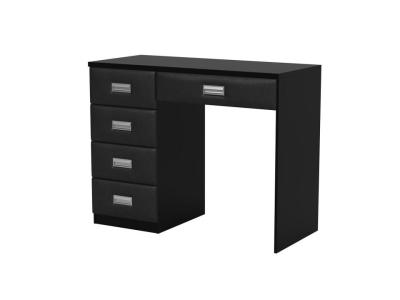 Туалетный стол Райтон Como/Veda (5 ящиков) 110×52×87 ЛДСП Черная+экокожа (Черный/Черный) фото #1
