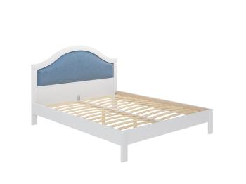 Кровать Райтон Ontario 80×180 Ткань/Массив (Тетра Голубой/Белая эмаль (сосна))