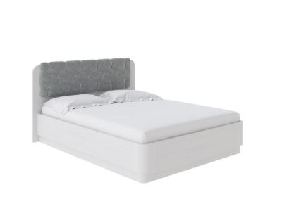 Мягкая Кровать Орматек Wood Home 1 с подъемным механизмом (Ткань: Флок Белая эмаль (сосна) с брашированием/Бентлей Светло-серый) 160x200 фото #1