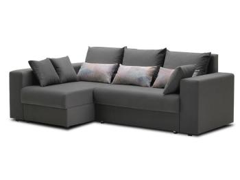 Орматек Угловой диван-кровать Каприо (левый) (Ткань: Велюр Newtone Antracit серый/Inside grey разноцветный) 200x140