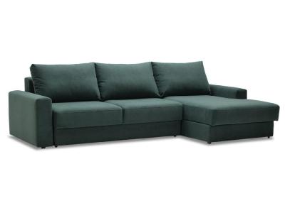 Орматек Угловой диван-кровать Таурус (правый) (Ткань: Велюр Formula 697 Изумрудно-зеленый) 136x169 фото #1