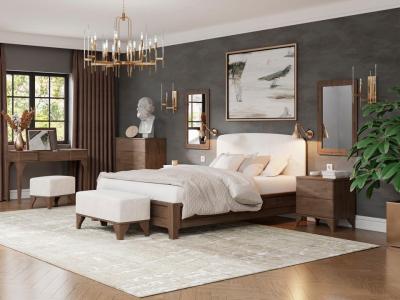 Мягкая Кровать BoxSpring Home (Экокожа Кремовый) 140x200 фото #1
