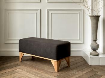 Банкетка Райтон Gamilton 95×40×45 Ткань/Беленый (дуб) (Diva Светло-серый/Беленый (дуб))