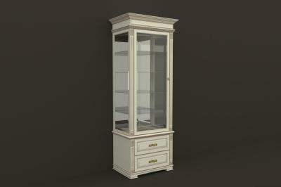 Витрина стеклянная с нижними ящиками (720х500х2200), шпон вишни, ясеня, дуба фото #1