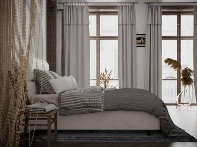 Кровать Райтон Malina 160×200 Ткань: Микровелюр (Manhattan Цветочный белый) фото #2