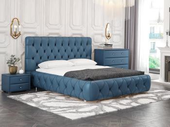 Мягкая Кровать Орматек Castello (Экокожа Темно-синий) 180x190
