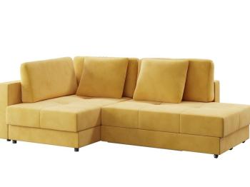 Орматек Угловой диван-кровать Tomas (левый) (Ткань: Велюр Ультра мустард) 150x200