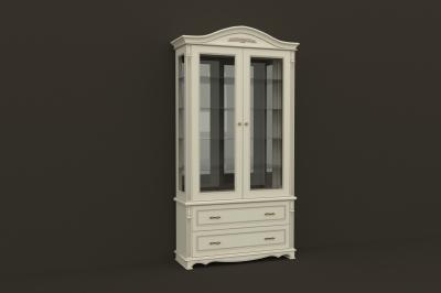 Витрина стеклянная двухдверная с нижними ящиками (1190х490х2210), эмаль фото #1