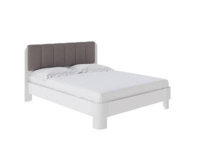 Кровать Орматек Wood Home Lite 2 (ЛДСП+ткань ЛДСП Белый жемчуг/Белая эмаль (сосна)/Лама Светло-серый) 90x190 фото #1
