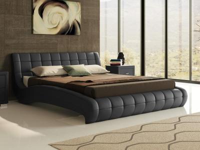 Кровать Райтон Nuvola-1 200×200 Экокожа (Черный) со стразами фото #1