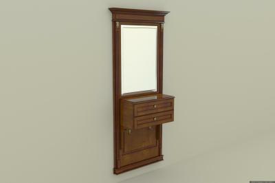 Панель-зеркало с консолью (970х340х2140), шпон вишни, дуба, ясеня фото #1