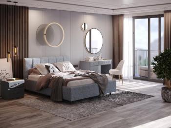 Кровать Райтон Nuvola-7 NEW 140×200 Ткань: Микрофибра (Diva Марсала)