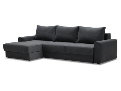 Орматек Угловой диван-кровать Таурус (левый) (Ткань: Велюр Ультра графит серый) 136x169 фото #1